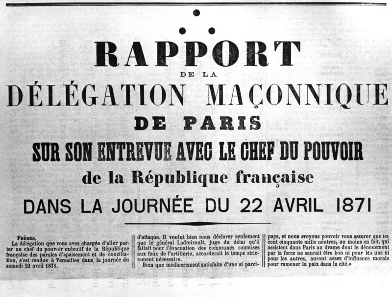 Rapport de la Delagation Maconnique, from French Political posters of the Paris Commune Artist: Unknown