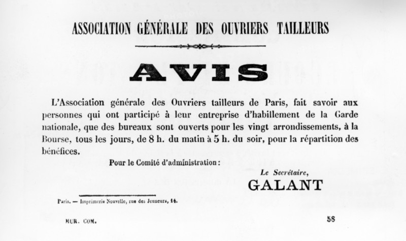 Avis, from French Political posters of the Paris Commune,  May 1871. Artist: Unknown