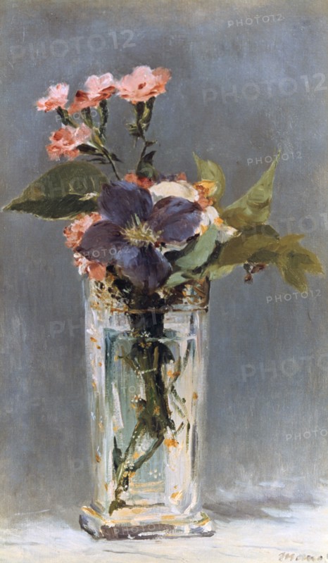 'Violets and Clematis in a crystal vase', 1882 Artist: Edouard Manet