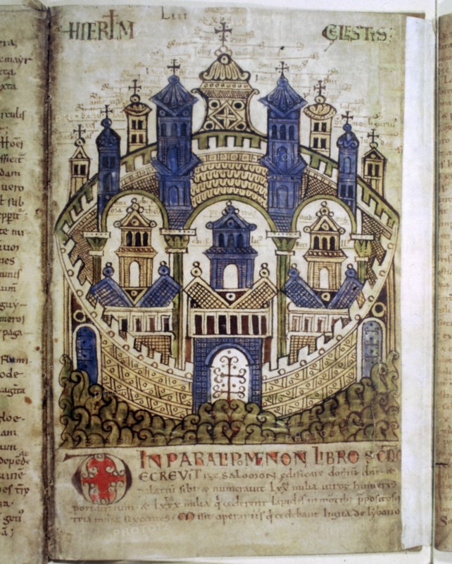 Heavenly Jerusalem, a page from Liber Floridus, 12th century. Artist: Unknown
