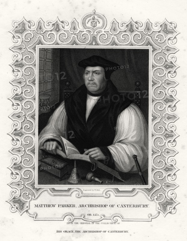 'Matthew Parker, Archbishop of Canterbury', 19th century. Artist: William Holl