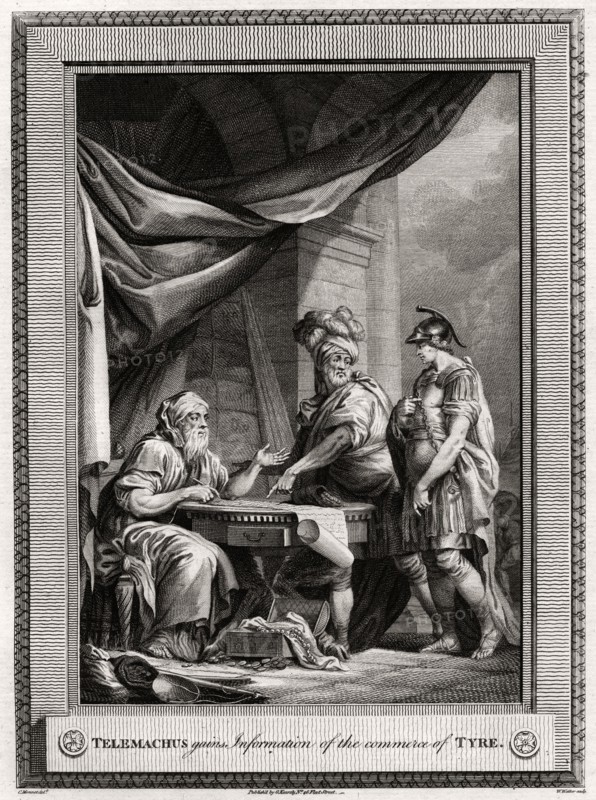 'Telemachus gains Information of the commerce of Tyre', 1775. Artist: W Walker