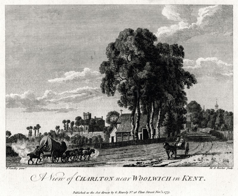 'A View of Charlton near Woolwich in Kent', 1775.Artist: Michael Angelo Rooker