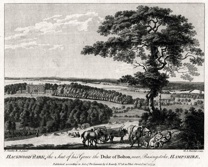 'Hackwood Park, the Seat of his Grace the Duke of Bolton, near Basingstoke, Hampshire', 1775.Artist: Michael Angelo Rooker