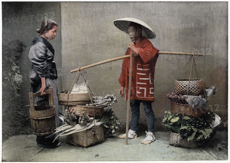 'Vegetable Merchant in Japan', c1890. Artist: Charles Gillot