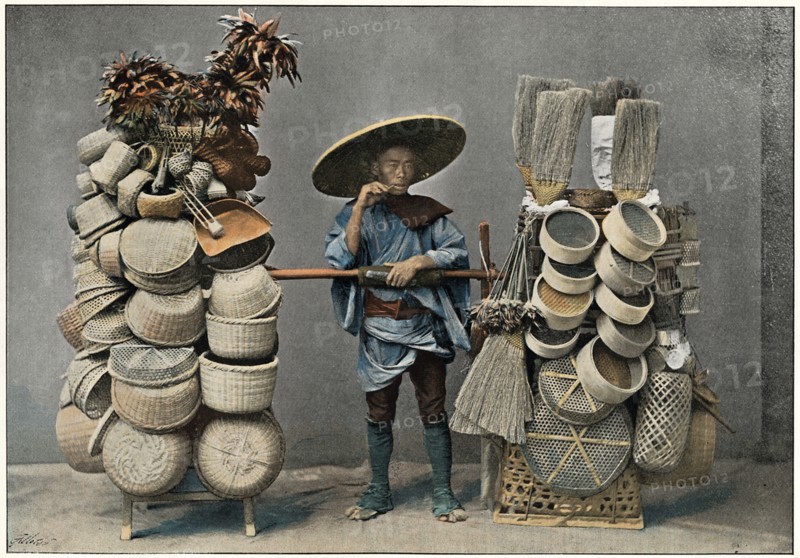 'A Basket Making Merchant', c1890. Artist: Unknown