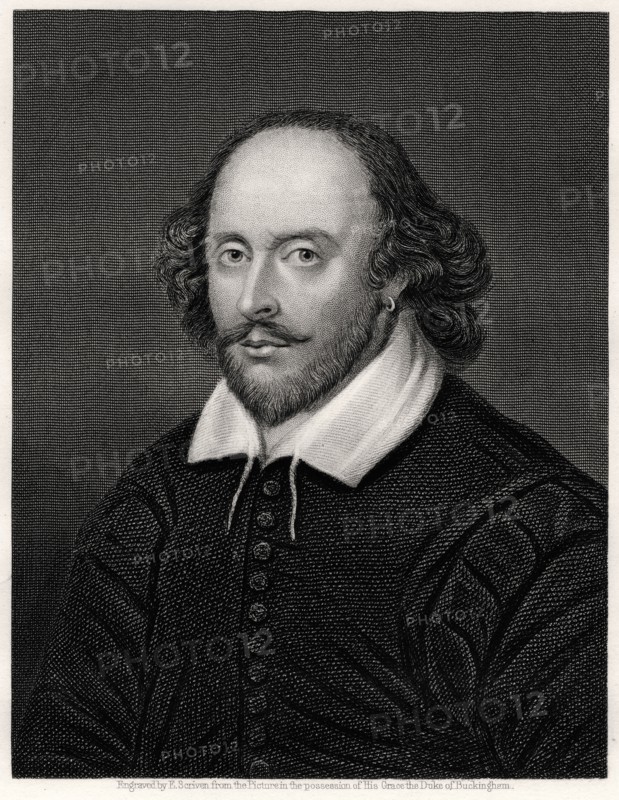William Shakespeare, English playwright, 19th century. Artist: E Scriven