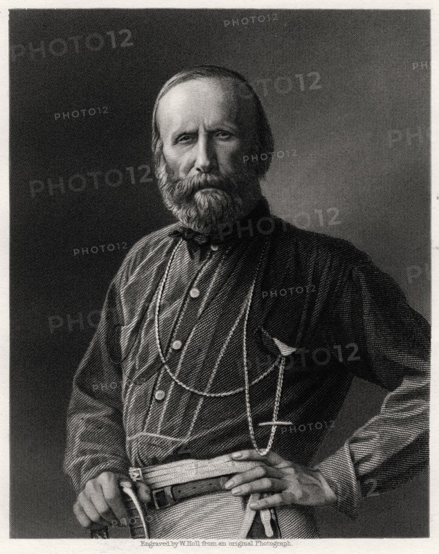 Guiseppe Garibaldi, Italian patriot, 19th century. Artist: W Holl