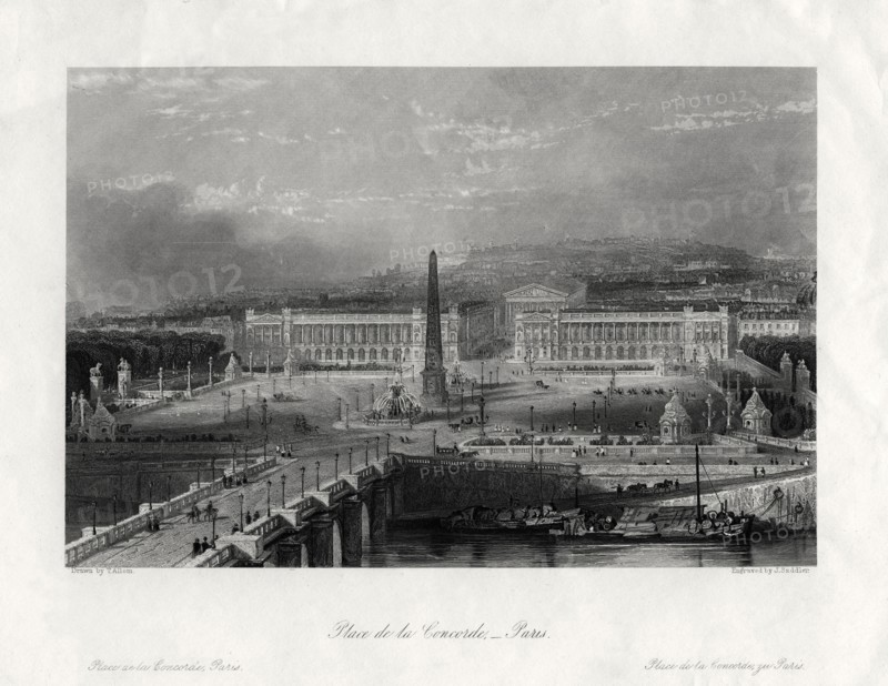 'Place de la Concorde, Paris', France, 1875. Artist: J Saddler