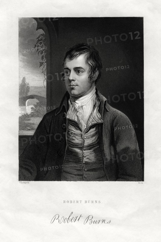 Robert Burns, Scottish poet, 19th century. Artist: W Holl