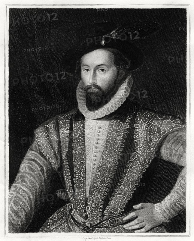 Sir Walter Raleigh, 1860. Artist: J Posselwhite