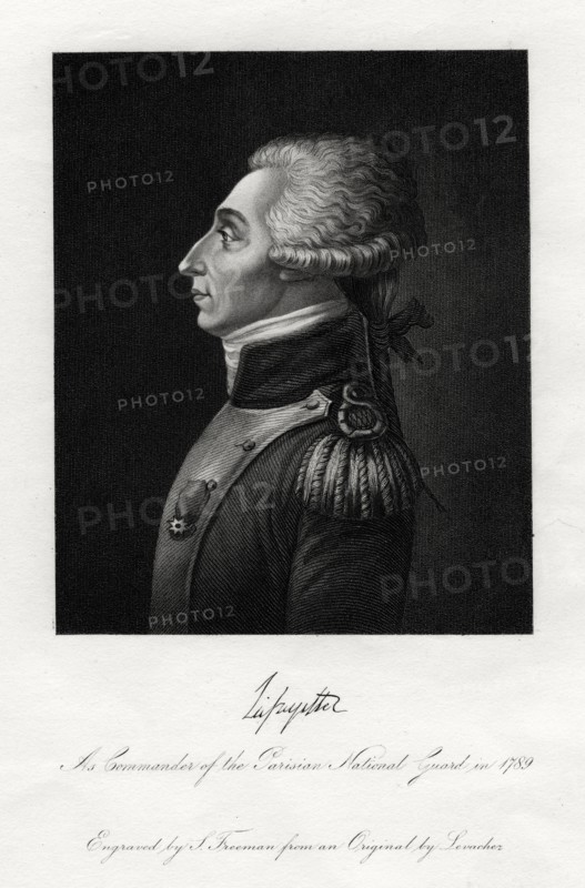 Marquis de Lafayette, French military leader and statesman, 1845. Artist: S Freeman
