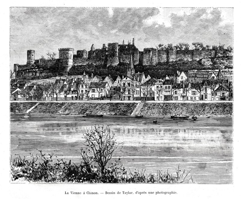 Chinon and the Vienne river, France, 19th century. Artist: Taylor