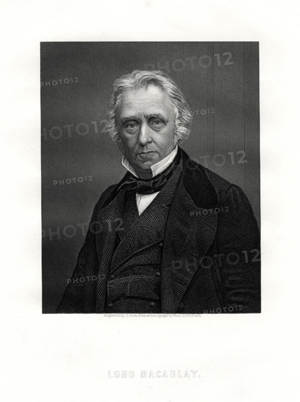 Thomas Macaulay, 1st Baron Macaulay, British poet, historian and politician, 19th century. Artist: C Cook