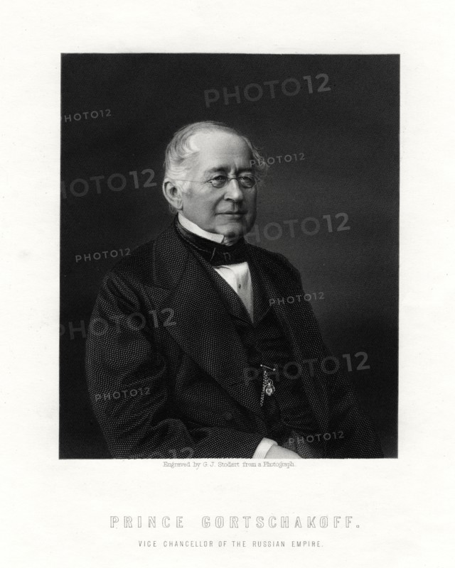 Prince Gorchakov, Russian diplomat, 19th century. Artist: George J Stodart