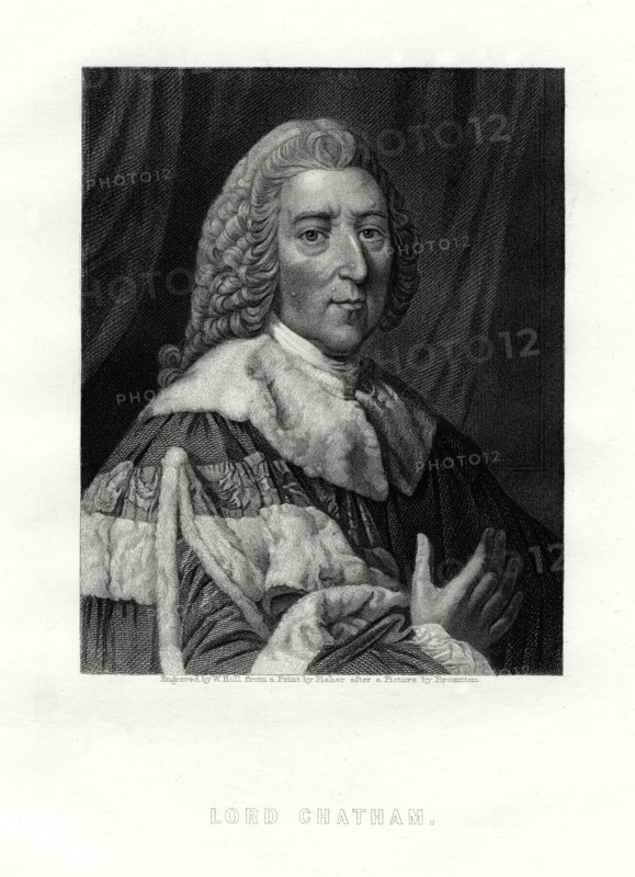 William Pitt, 1st Earl of Chatham, British Whig statesman, 19th century.Artist: W Holl