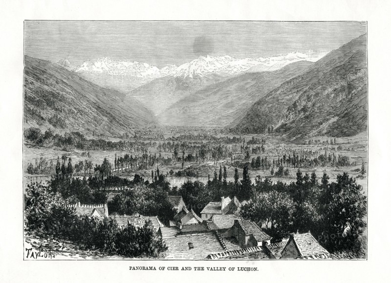 Cier and the valley of Bagneres-de-Luchon, France, c1879.Artist: C Laplante