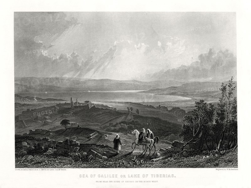 'Sea of Galilee or Lake of Tiberias', 1887. Artist: W Richardson