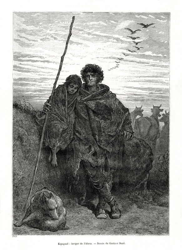 Shepherd of Alava, Spain, 1886. Artist: Unknown