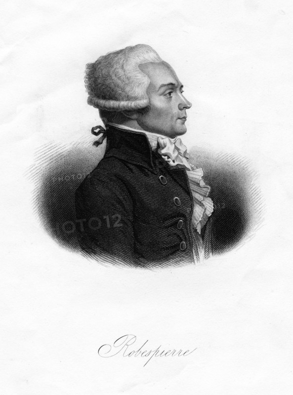 Maximilien Robespierre, one of the leaders of the French Revolution, 1845. Artist: Freeman