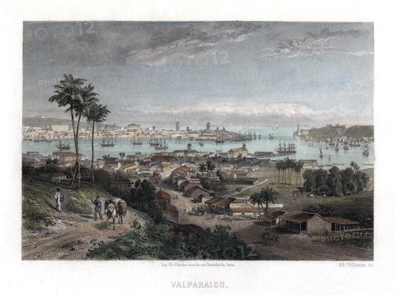 Valparaiso, Chile, 1840. Artist: Edward Willmann