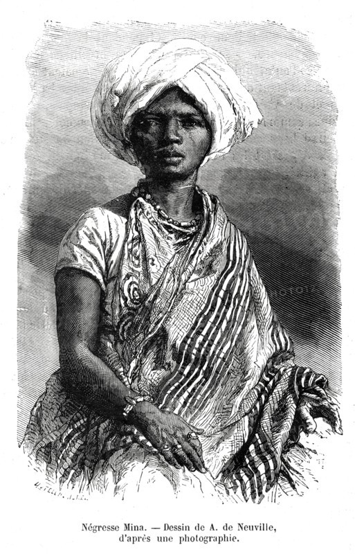 'Negresse Mina', Brazil, 19th century. Artist: A de Neuville