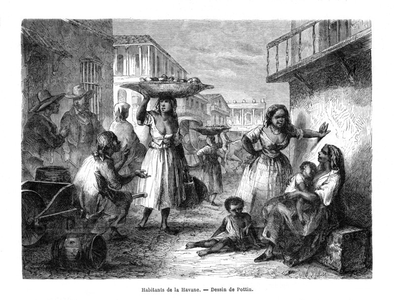 Inhabitants of Havana, Cuba, 19th century. Artist: Pottin