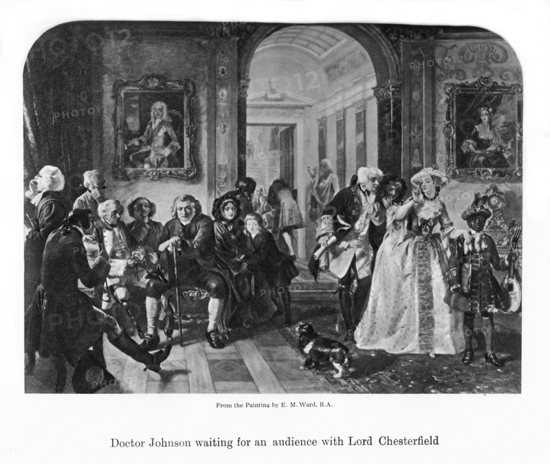 'Doctor Johnson waiting for an audience with Lord Chesterfield', 19th century. Artist: Unknown