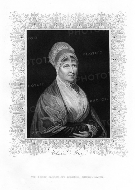 Elizabeth Fry, British philanthropist, 19th century.Artist: J Cochran
