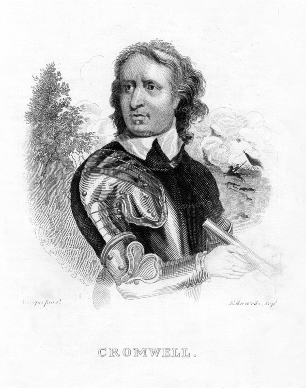 Oliver Cromwell, English military leader and politician, 19th century.  Creator: Edwards.