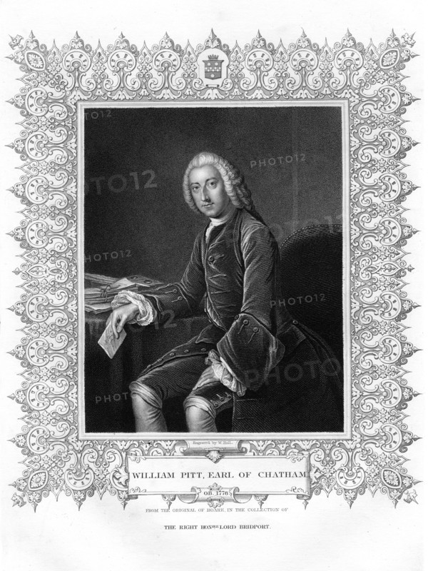 William Pitt, 1st Earl of Chatham, British Whig statesman, (19th century).Artist: W Holl
