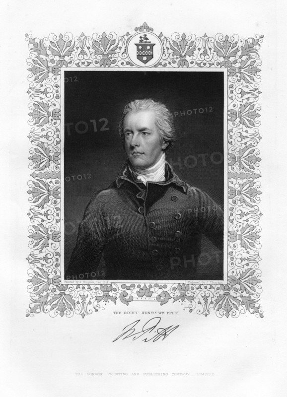 William Pitt, the Younger, British politician and Prime Minister, 19th century. Artist: J Thomson