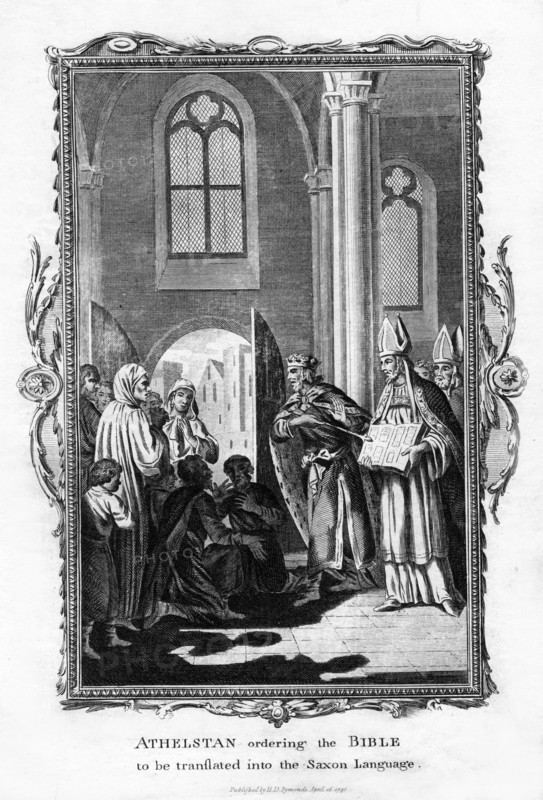 'Athelstan ordering the Bible to be translated into the Saxon Language', (1796). Artist: Unknown