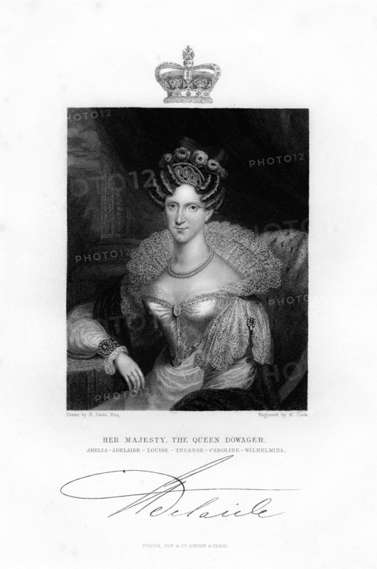 Queen Adelaide, the Queen consort, 19th century.Artist: H Cook
