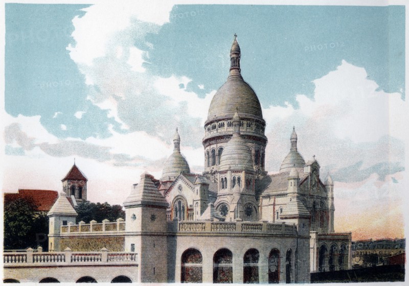 Basilica of the Sacre Coeur, Paris, c1900. Artist: Unknown