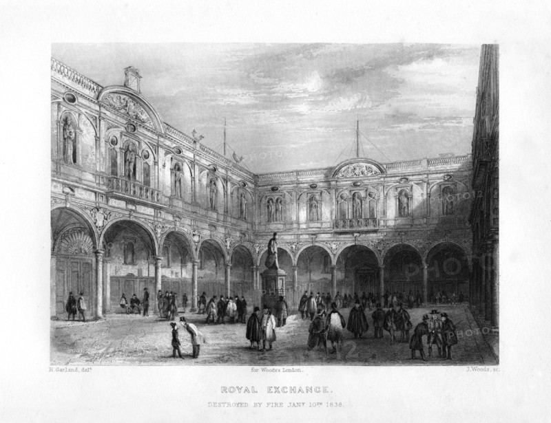 The Royal Exchange, London, 19th century.Artist: J Woods