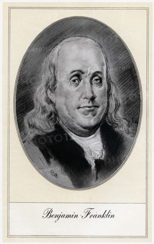 Benjamin Franklin, political figure and statesmen of the United States, (early 20th century). Artist: Gordon Ross