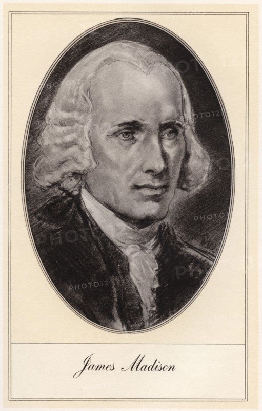 James Madison, fourth President of the United States, (early 20th century).Artist: Gordon Ross