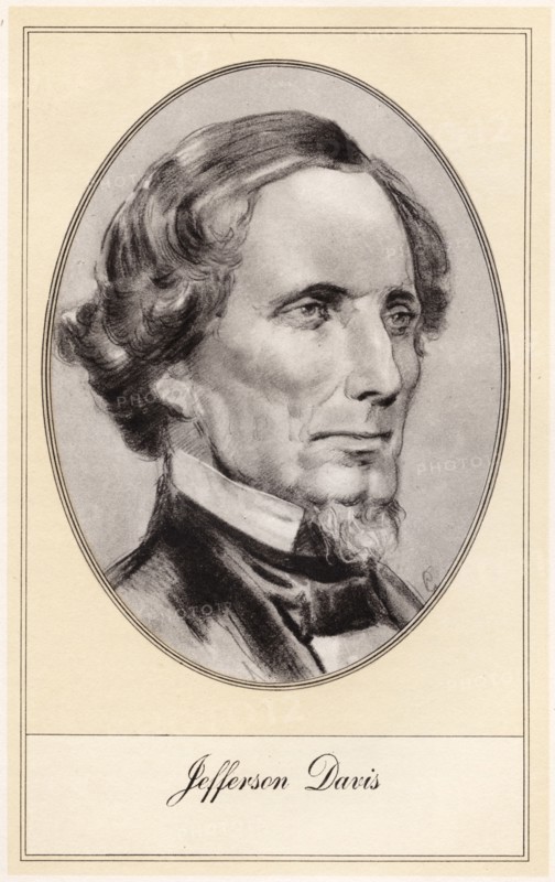 Jefferson Davis, American soldier and politician, (early 20th century). Artist: Gordon Ross