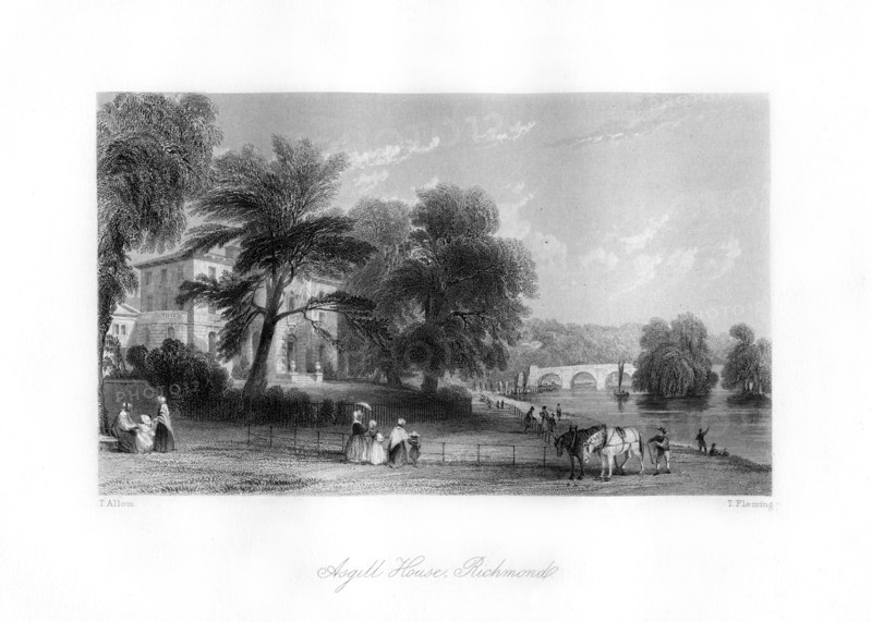 Asgill House, Richmond upon Thames, 19th century.Artist: T Fleming