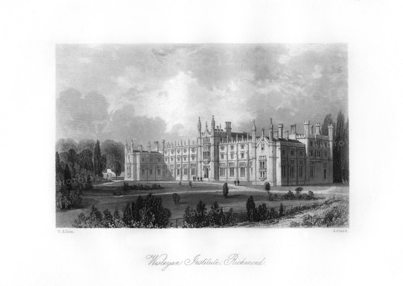 Wesleyan Institute, Richmond, 19th century.Artist: Henry Adlard
