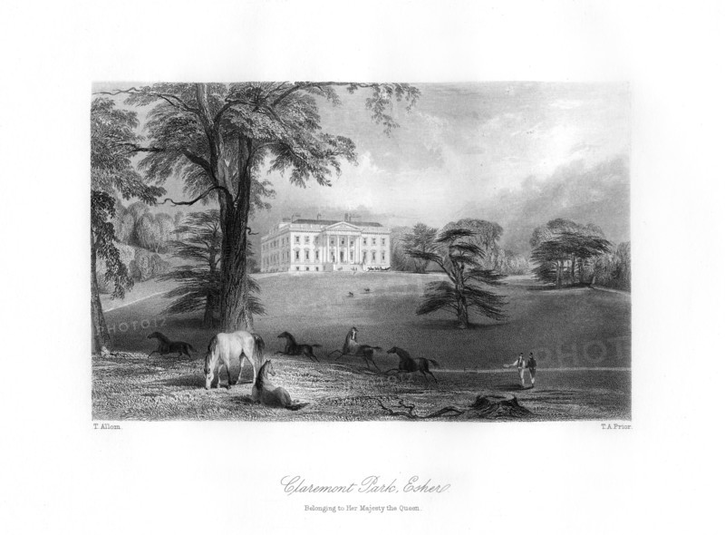 Claremont Park, Esher, Surrey, 19th century.Artist: TA Prior