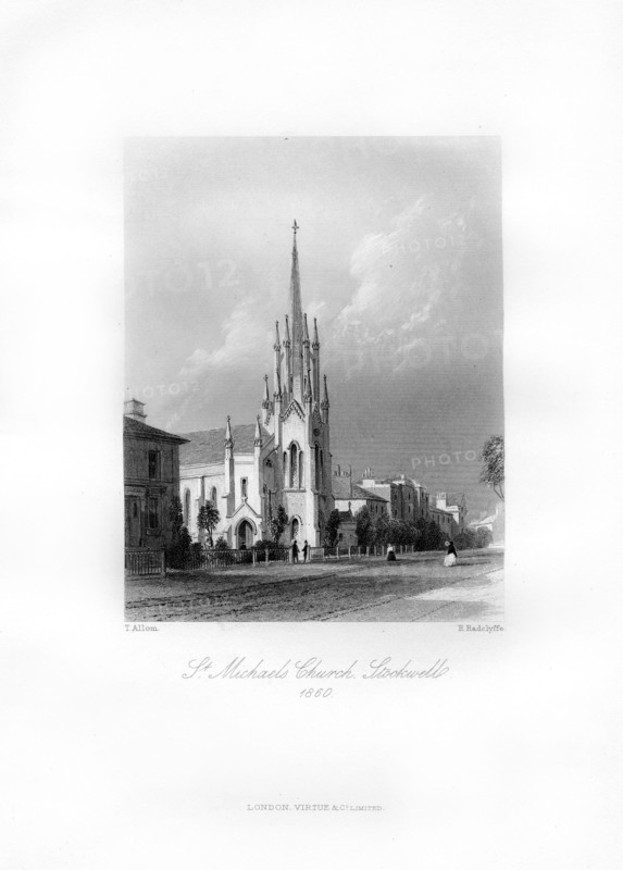 St Michael's, Stockwell, Lambeth, 1860.Artist: R Radclyffe