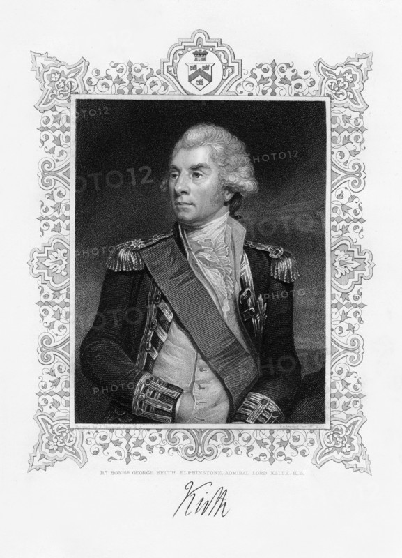 George Keith Elphinstone, 1st Viscount Keith, British admiral, 19th century.Artist: W Holl