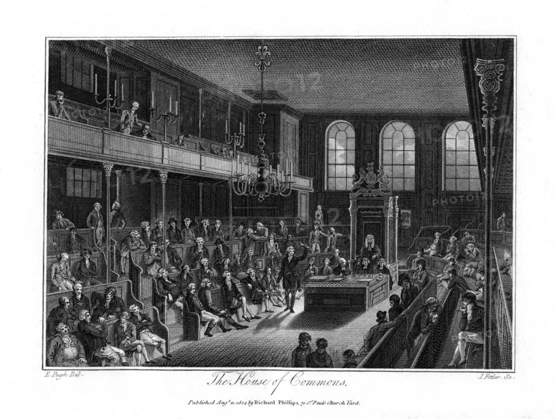 The House of Commons, London, 1804.Artist: James Fittler