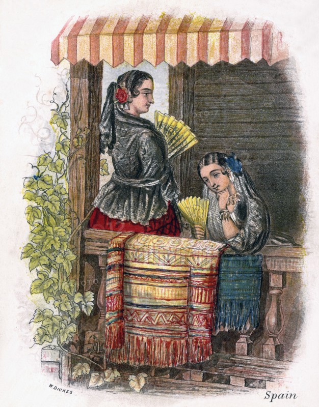 'Spanish Girl', 1809.Artist: W Dickes