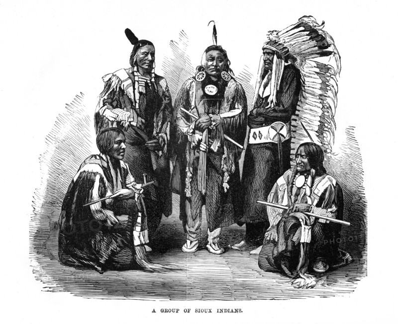 'A Group of Sioux Indians', 1872. Artist: Unknown