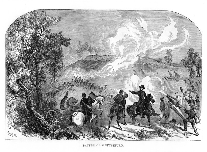 The Battle of Gettysburg, American Civil War, 1-3 July 1863, (1872). Artist: Unknown
