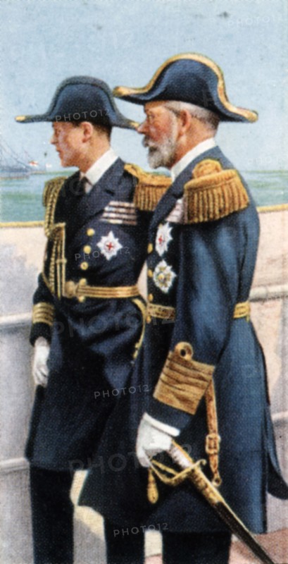 George V and the Prince of Wales reviewing the Fleet, July 26th, 1924, (c1935). Artist: Unknown