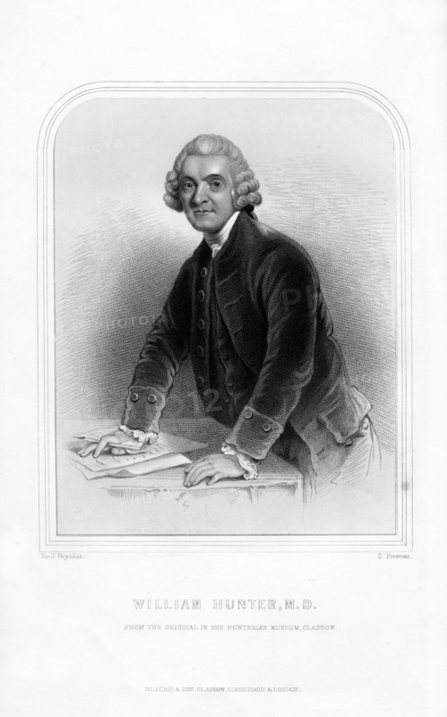 Dr William Hunter, Scottish anatomist and obstetrician, (1870). Artist: S Freeman